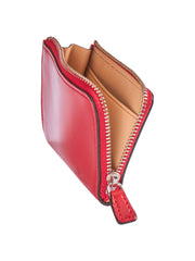 mini wallet in scarlet red leather