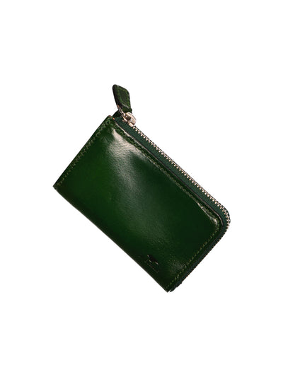 mini wallet in malachite green leather