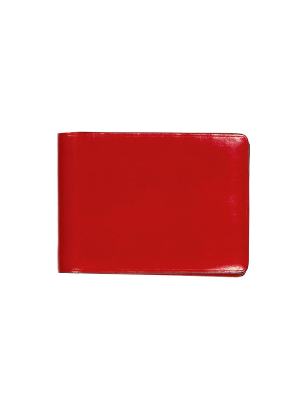 portefeuille deux plis en cuir rouge scarlet