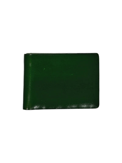 portefeuille deux plis en cuir vert malachite