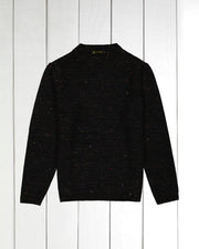 pull Inis Meain à col cheminée en laine et cachemire à rayures irrégulières blue note