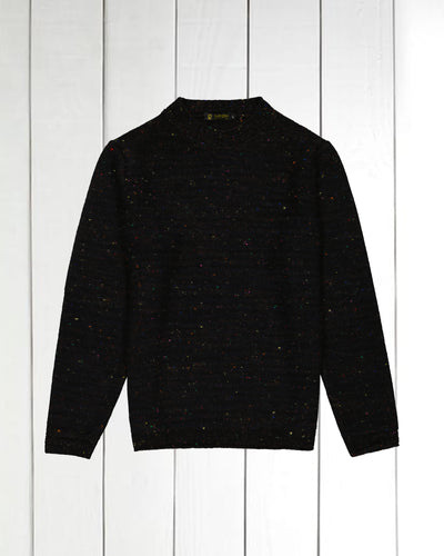 pull Inis Meain à col cheminée en laine et cachemire à rayures irrégulières blue note