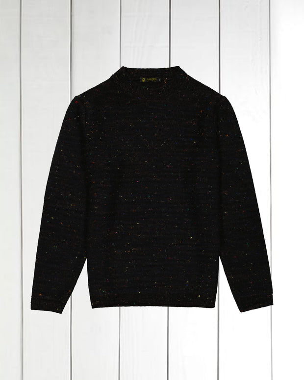 pull Inis Meain à col cheminée en laine et cachemire à rayures irrégulières blue note