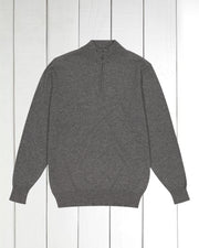 pull à col camionneur en cachemire gris
