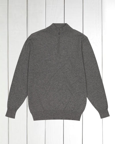 pull à col camionneur en cachemire gris