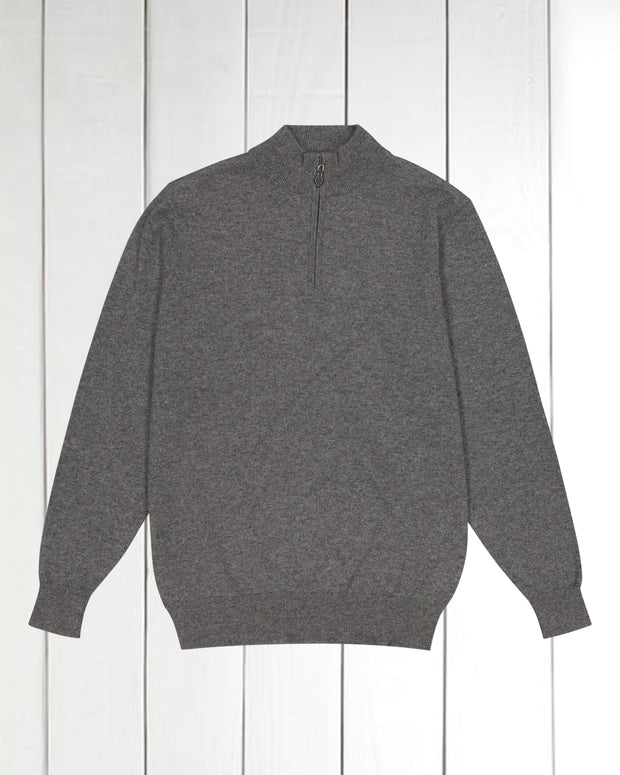 pull à col camionneur en cachemire gris