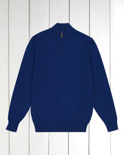indigo half-zip cashmere jumper