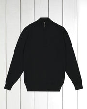 pull à col camionneur en cachemire noir