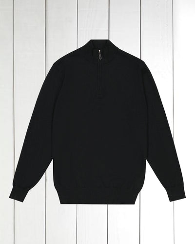 pull à col camionneur en cachemire noir