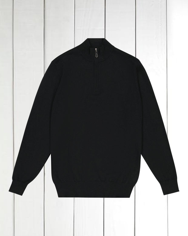 pull à col camionneur en cachemire noir