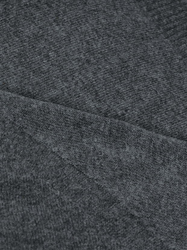 100% grey marl geelong round neck jumper with raglan sleeves