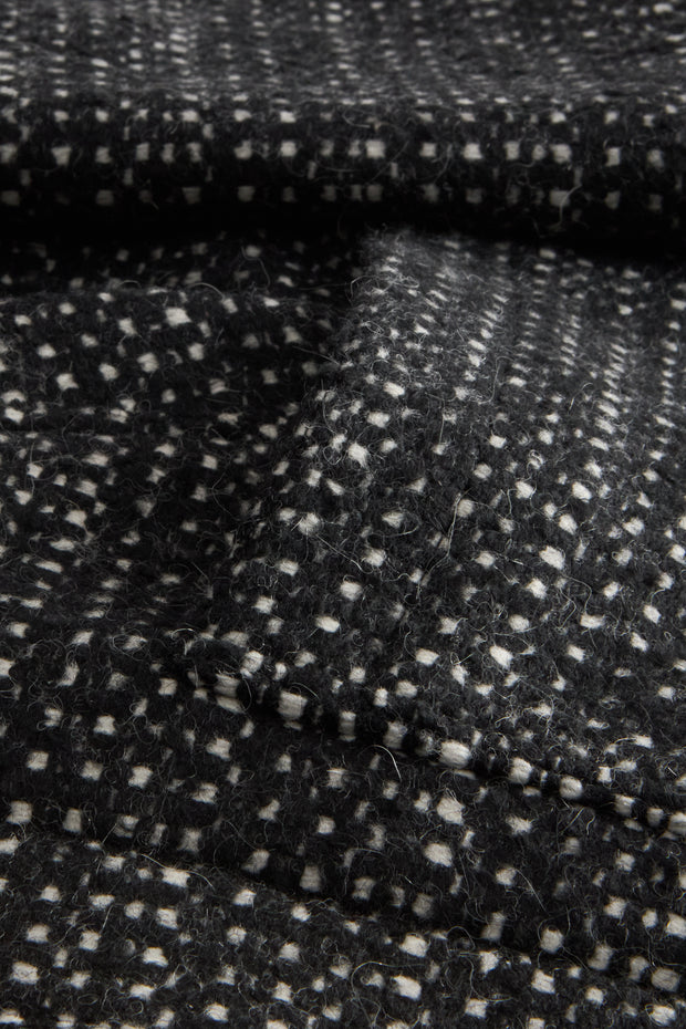 long lund coat in black wool and mohair fabric