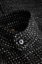 long lund coat in black wool and mohair fabric