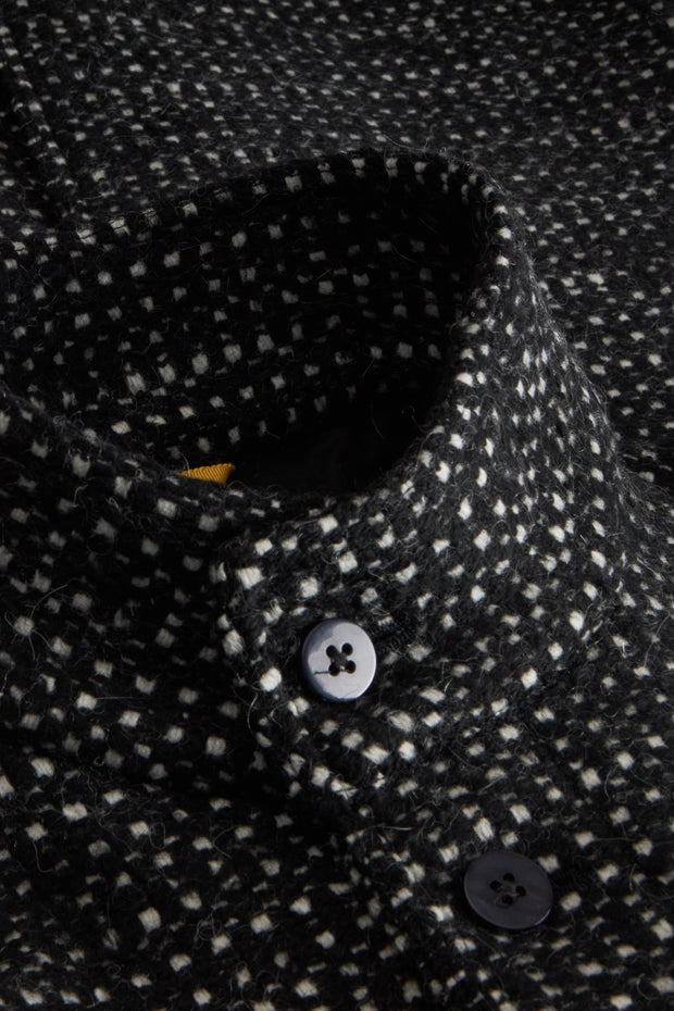long lund coat in black wool and mohair fabric