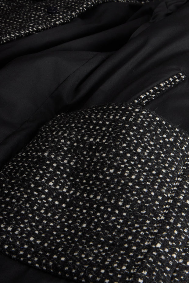 long lund coat in black wool and mohair fabric
