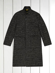 long lund coat in black wool and mohair fabric