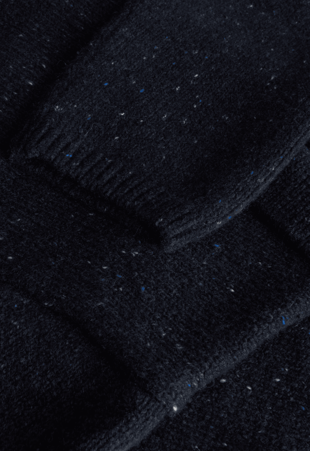 Inis Meáin deep blue speckled wool and cashmere long coat