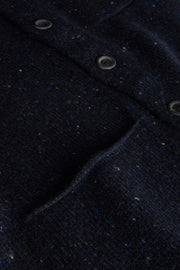 Inis Meáin deep blue speckled wool and cashmere long coat