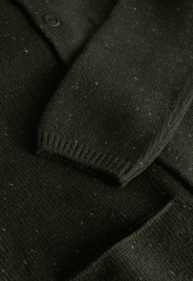 Inis Meáin green speckled wool and cashmere long coat