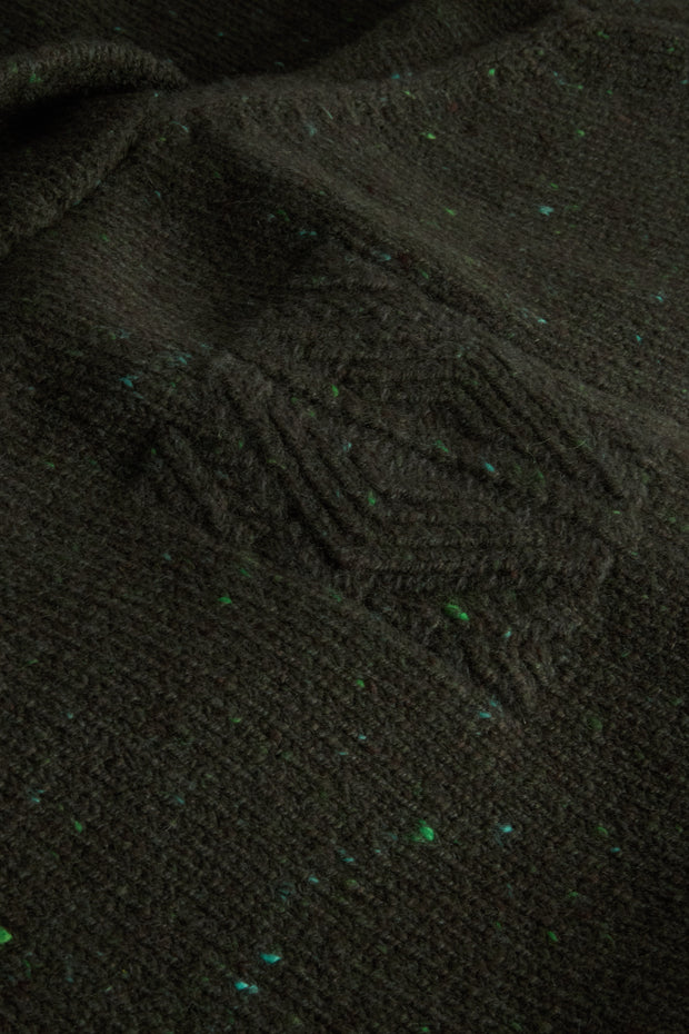 Inis Meáin green speckled wool and cashmere long coat