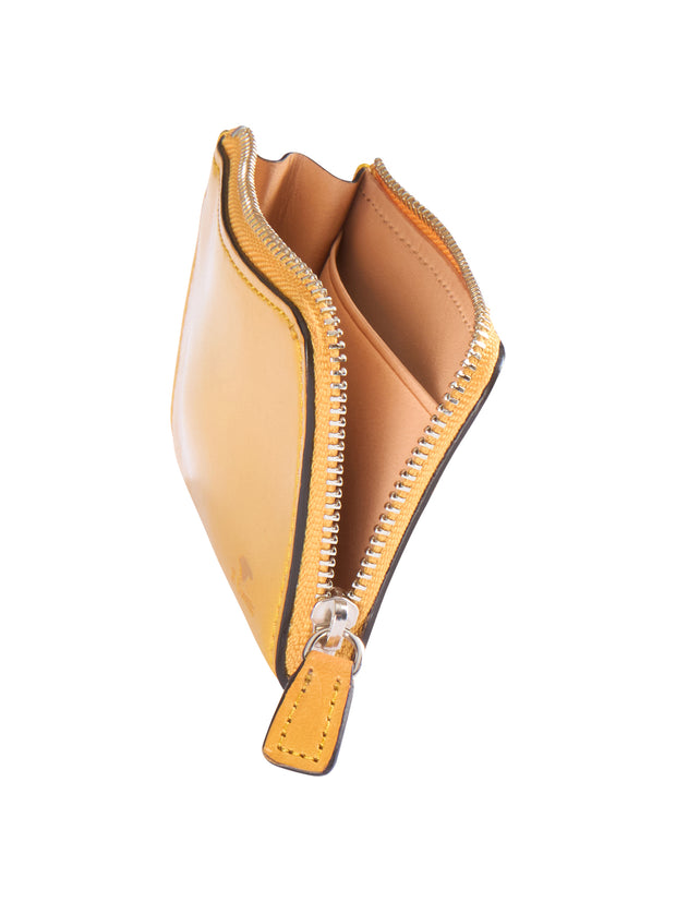 mini wallet in zinc yellow leather