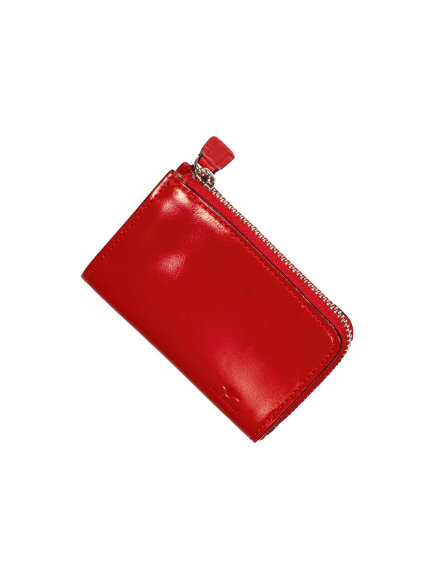 mini wallet in scarlet red leather