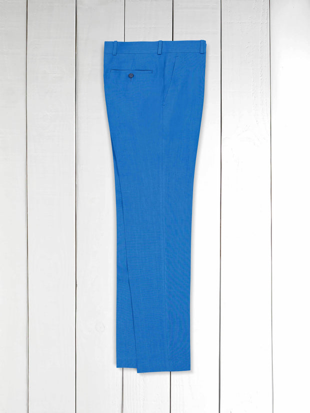 pantalon italien siza en toile pur lin bleu très légère