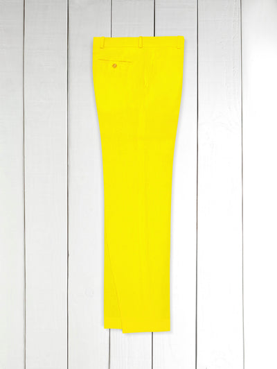 pantalon italien siza en toile pur lin jaune très légère
