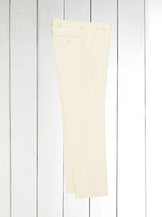 pantalon siza en toile texturée et extensible en lin et coton ivoire