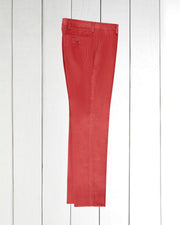 pantalon italien siza coupe ajustée en velours de laine vieux rose