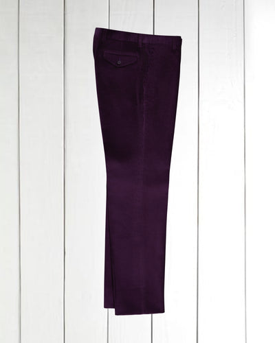 pantalon jules coupe ample en velours de laine magenta