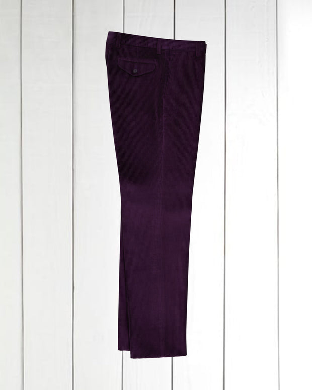 pantalon jules coupe ample en velours de laine magenta