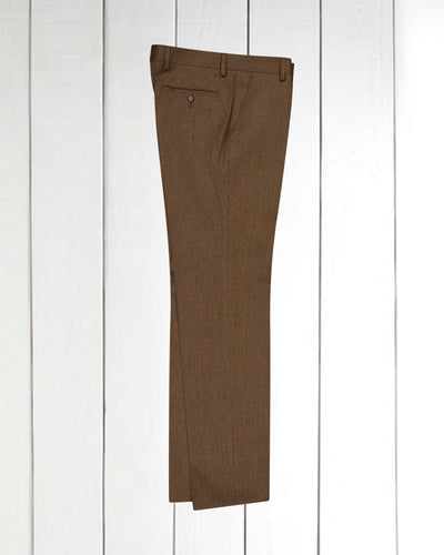 siza fitted trousers in cachou-coloured wool twill 