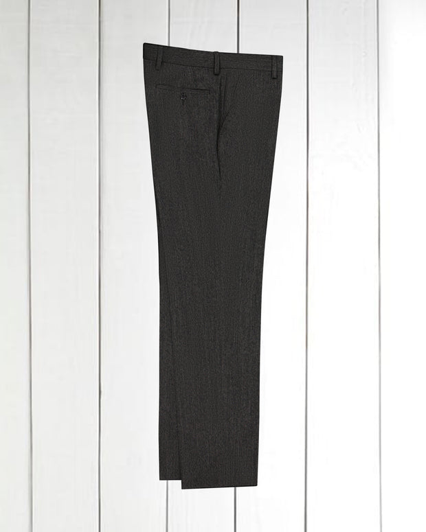 pantalon siza coupe ajustée en toile de laine et coton charcoal