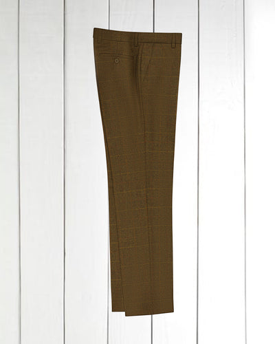 siza fitted trousers in red checked tweed