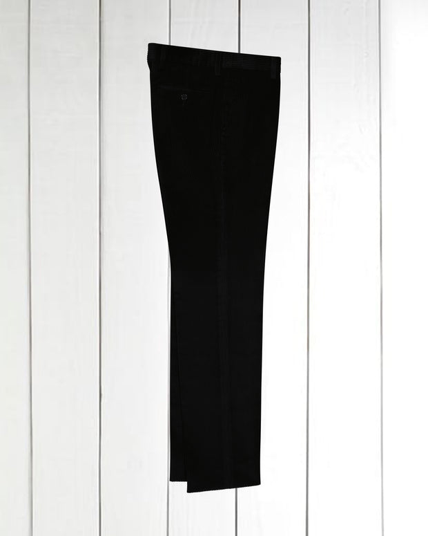 siza fitted trousers in black wool-corduroy