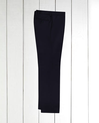 siza fitted trousers in heavy navy blue wool crepe