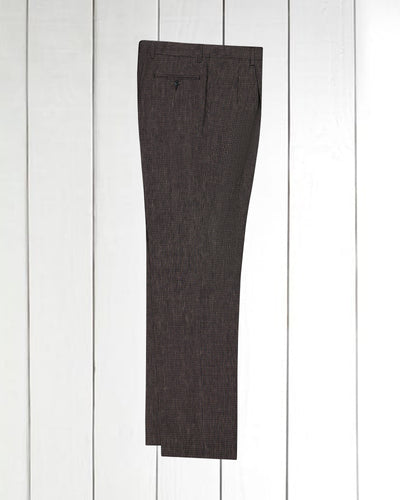 high-waist darted trousers in black and ash caviar-patterned wool