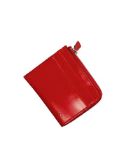 portefeuille zippé en cuir rouge scarlet