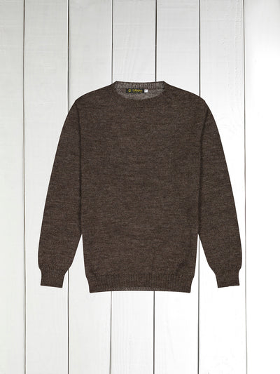 round-neck jumper in natural grey shetland