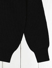 inis meáin turtleneck jumper in black merino wool and cashmere