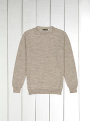 round-neck pullover in natural shetland silver