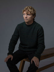 pull Inis Meain à col cheminée en laine et cachemire à rayures irrégulières blé tendre