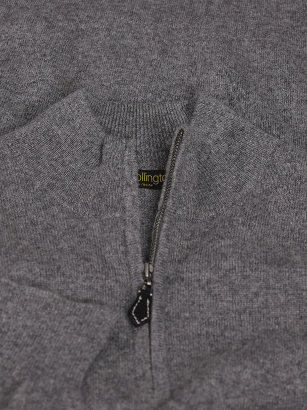 pull à col camionneur en cachemire gris