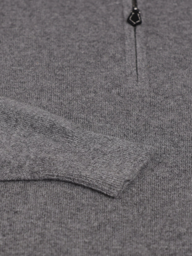 pull à col camionneur en cachemire gris