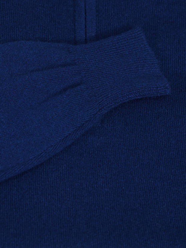 indigo half-zip cashmere jumper