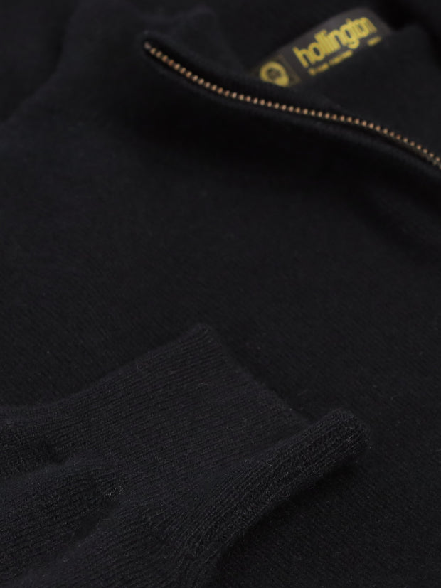 pull à col camionneur en cachemire noir