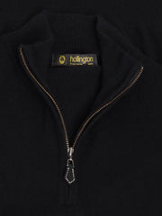 pull à col camionneur en cachemire noir