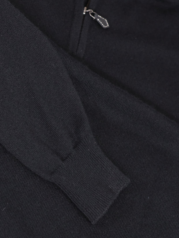 pull à col camionneur en cachemire noir