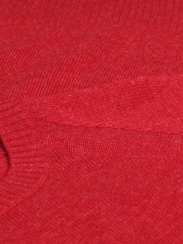 pull col rond à manches raglan 100 % geelong coquelicot